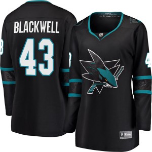 Women's San Jose Sharks Colin Blackwell Fanatics Branded Breakaway Alternate Jersey - Black