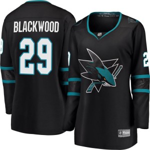 Women's San Jose Sharks Mackenzie Blackwood Fanatics Branded Breakaway Alternate Jersey - Black