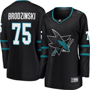 Women's San Jose Sharks Michael Brodzinski Fanatics Branded Breakaway Alternate Jersey - Black