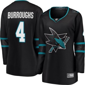 Women's San Jose Sharks Kyle Burroughs Fanatics Branded Breakaway Alternate Jersey - Black