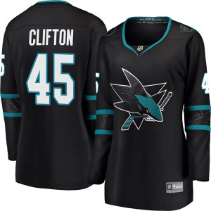 Women's San Jose Sharks Tim Clifton Fanatics Branded Breakaway Alternate Jersey - Black