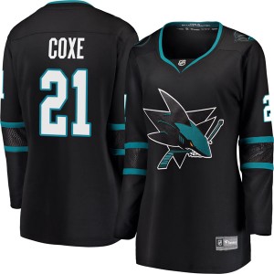 Women's San Jose Sharks Craig Coxe Fanatics Branded Breakaway Alternate Jersey - Black