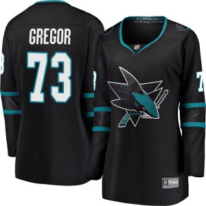 Women's San Jose Sharks Noah Gregor Fanatics Branded Breakaway Alternate Jersey - Black