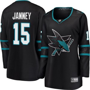Women's San Jose Sharks Craig Janney Fanatics Branded Breakaway Alternate Jersey - Black