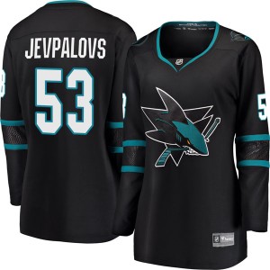Women's San Jose Sharks Nikita Jevpalovs Fanatics Branded Breakaway Alternate Jersey - Black