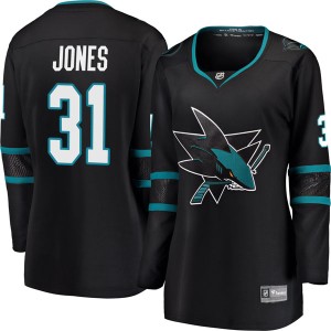 Women's San Jose Sharks Martin Jones Fanatics Branded Breakaway Alternate Jersey - Black