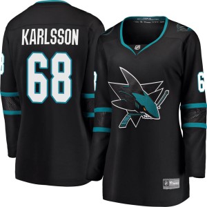 Women's San Jose Sharks Melker Karlsson Fanatics Branded Breakaway Alternate Jersey - Black