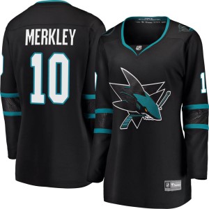 Women's San Jose Sharks Nick Merkley Fanatics Branded Breakaway Alternate Jersey - Black