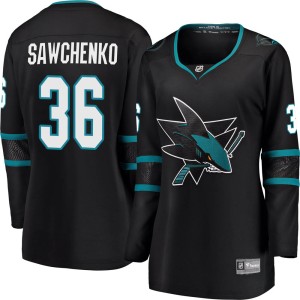 Women's San Jose Sharks Zach Sawchenko Fanatics Branded Breakaway Alternate Jersey - Black