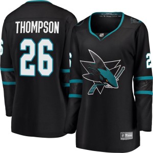 Women's San Jose Sharks Jack Thompson Fanatics Branded Breakaway Alternate Jersey - Black