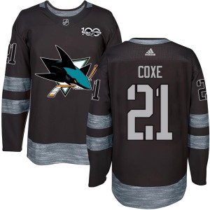 Youth San Jose Sharks Craig Coxe Authentic 1917-2017 100th Anniversary Jersey - Black