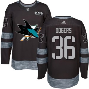 Youth San Jose Sharks Jeff Odgers Authentic 1917-2017 100th Anniversary Jersey - Black