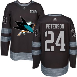 Youth San Jose Sharks Jacob Peterson Authentic 1917-2017 100th Anniversary Jersey - Black