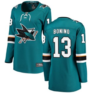Women's San Jose Sharks Nick Bonino Fanatics Branded Breakaway Home Jersey - Teal
