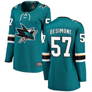 Women's San Jose Sharks Nick DeSimone Fanatics Branded ized Breakaway Home Jersey - Teal