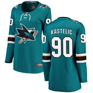 Women's San Jose Sharks Mark Kastelic Fanatics Branded Breakaway Home Jersey - Teal