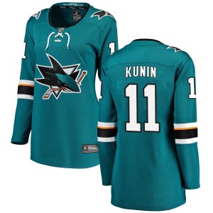 Women's San Jose Sharks Luke Kunin Fanatics Branded Breakaway Home Jersey - Teal