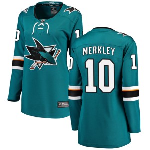 Women's San Jose Sharks Nick Merkley Fanatics Branded Breakaway Home Jersey - Teal