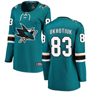 Women's San Jose Sharks Nikita Okhotiuk Fanatics Branded Breakaway Home Jersey - Teal
