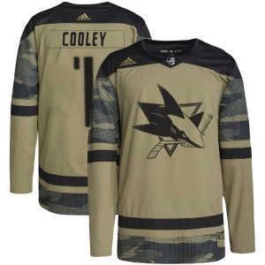 Youth San Jose Sharks Devin Cooley Adidas Authentic Military Appreciation Practice Jersey - Camo