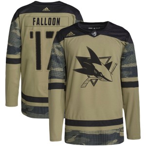Youth San Jose Sharks Pat Falloon Adidas Authentic Military Appreciation Practice Jersey - Camo