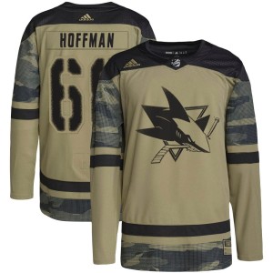 Youth San Jose Sharks Mike Hoffman Adidas Authentic Military Appreciation Practice Jersey - Camo