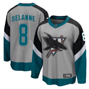 Men's San Jose Sharks Teemu Selanne Fanatics Branded Breakaway 2020/21 Special Edition Jersey - Gray