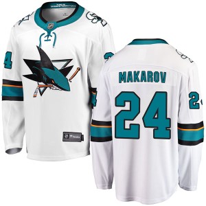 Youth San Jose Sharks Sergei Makarov Fanatics Branded Breakaway Away Jersey - White