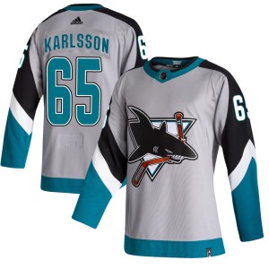 Men's San Jose Sharks Erik Karlsson Adidas Authentic 2020/21 Reverse Retro Jersey - Gray