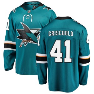 Youth San Jose Sharks Kyle Criscuolo Fanatics Branded Breakaway Home Jersey - Teal