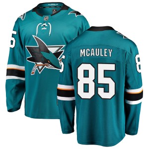 Youth San Jose Sharks Colby McAuley Fanatics Branded Breakaway Home Jersey - Teal