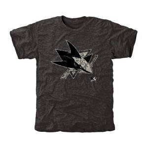 Men's San Jose Sharks Rink Warrior Tri-Blend T-Shirt - Black