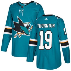 Youth San Jose Sharks Joe Thornton Adidas Authentic Teal Home Jersey - Green