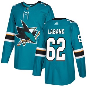 Youth San Jose Sharks Kevin Labanc Adidas Authentic Teal Home Jersey - Green