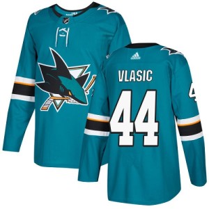 Youth San Jose Sharks Marc-Edouard Vlasic Adidas Authentic Teal Home Jersey - Green